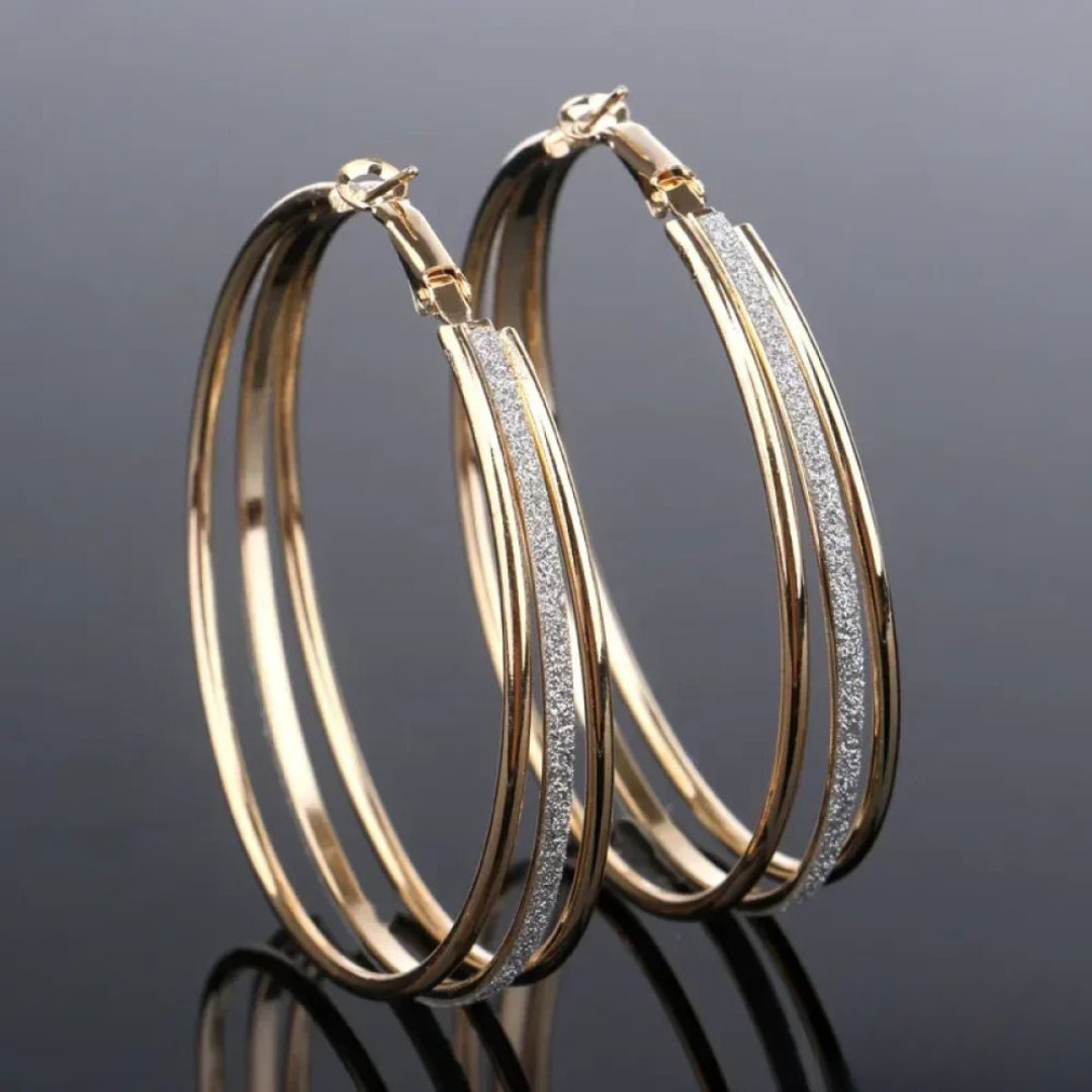 Boucles d'oreilles créoles rétro en or