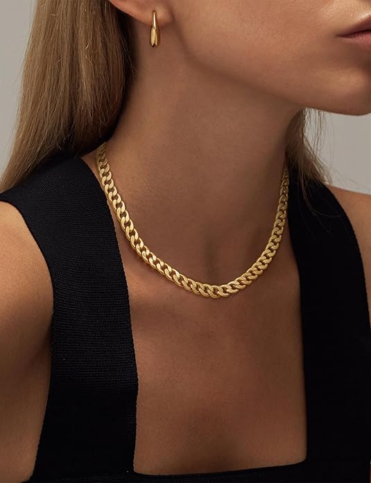 Collier Épais avec Maillons Cubains | Or