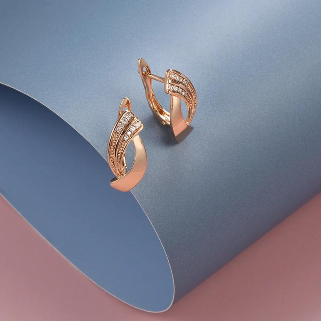 Paris™ | Boucles d’oreilles élégantes en or rose