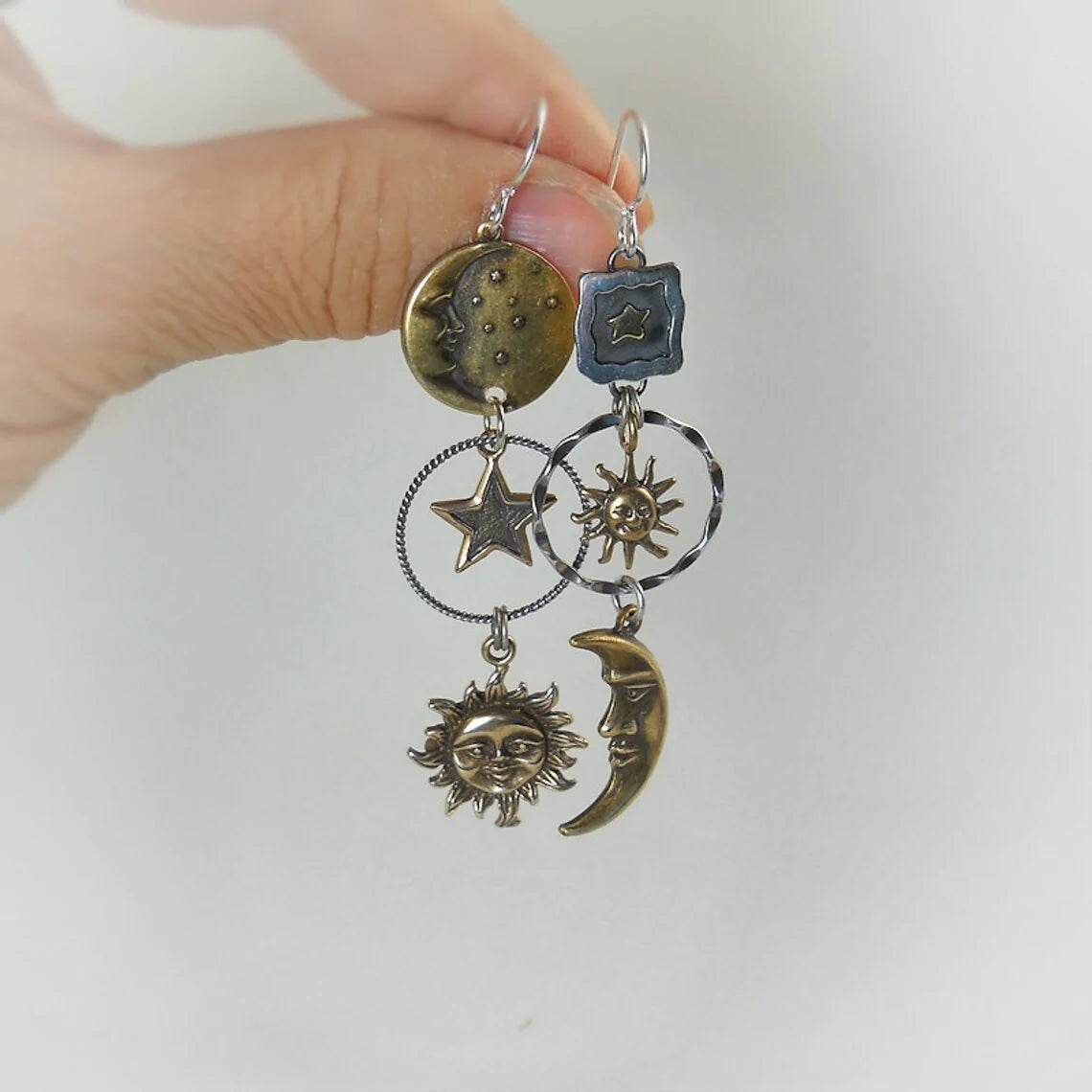Soleil-Lune™ | Boucles d'oreilles pendantes élégantes