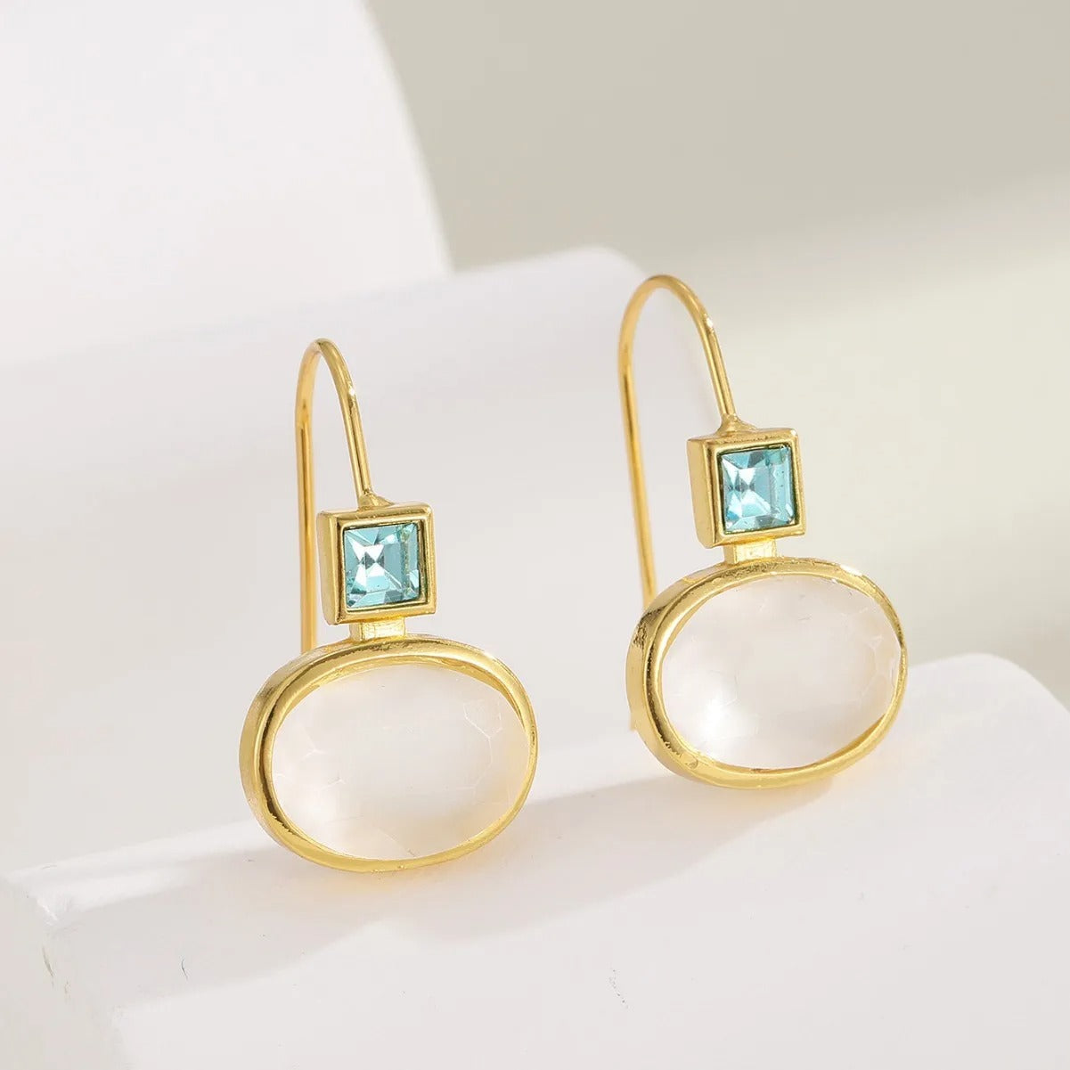 Édith™ | Boucles d’oreilles vintage avec cristal