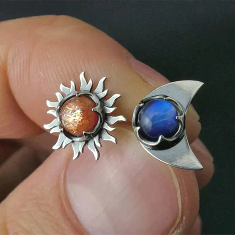 Boucles d’Oreilles Astre Soleil et Lune