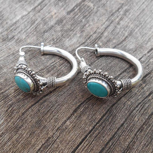 Boucles d'oreilles Turquoise™ | Élégance en argent sterling