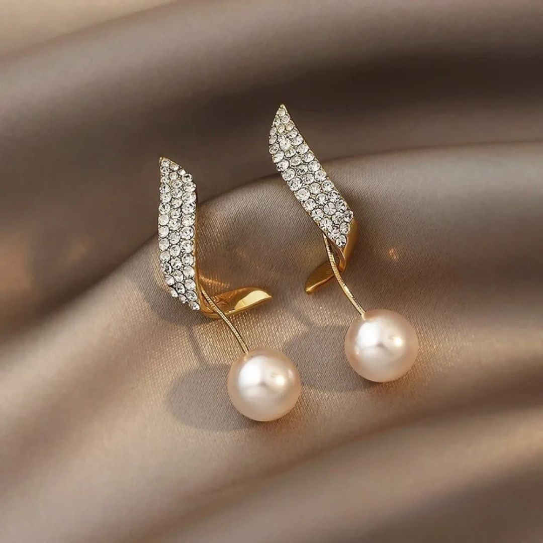 Boucles d'oreilles™ | Élégance en perles dorées