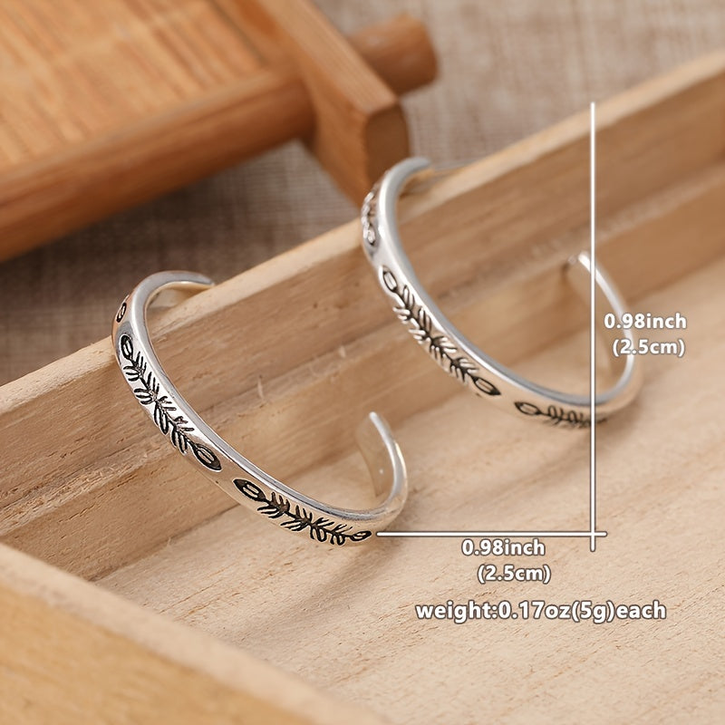 Belmont™ | Boucles d'oreilles créoles argentées