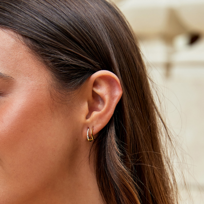 Klau – Boucles d’oreilles en cristal doré