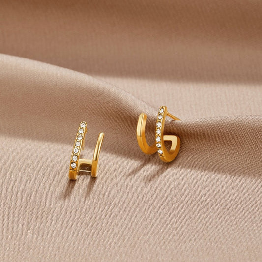 Klau – Boucles d’oreilles en cristal doré
