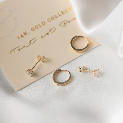 Set de Boucles d'oreilles avec Pierre Dara Brillane | Or