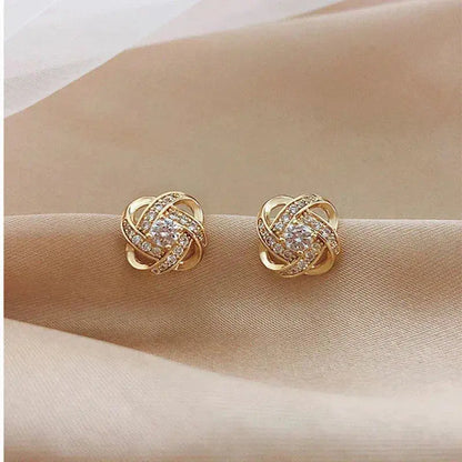 Boucles d'oreilles™ | Cristal floral doré, élégance raffinée