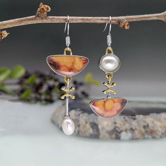 Boucles d'oreilles™ | Élégance en pierre orange