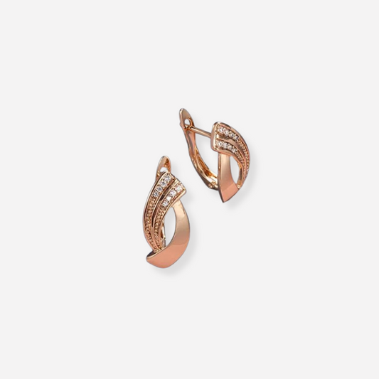 Paris™ | Boucles d’oreilles élégantes en or rose