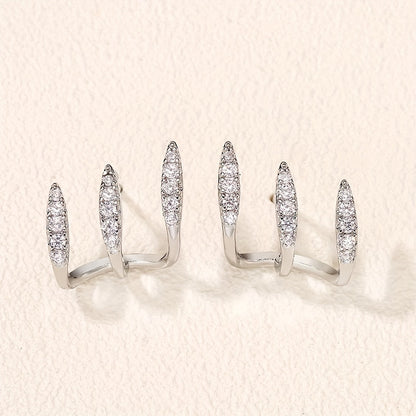 Boucles d'oreilles Élégance™ | Strass, trois griffes