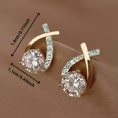 Boucles d'oreilles Golden Cross™ | Élégance en zirconia
