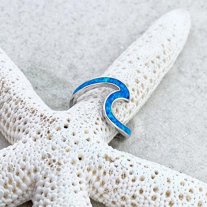 Bague Vague en Argent Sertie d’Opale