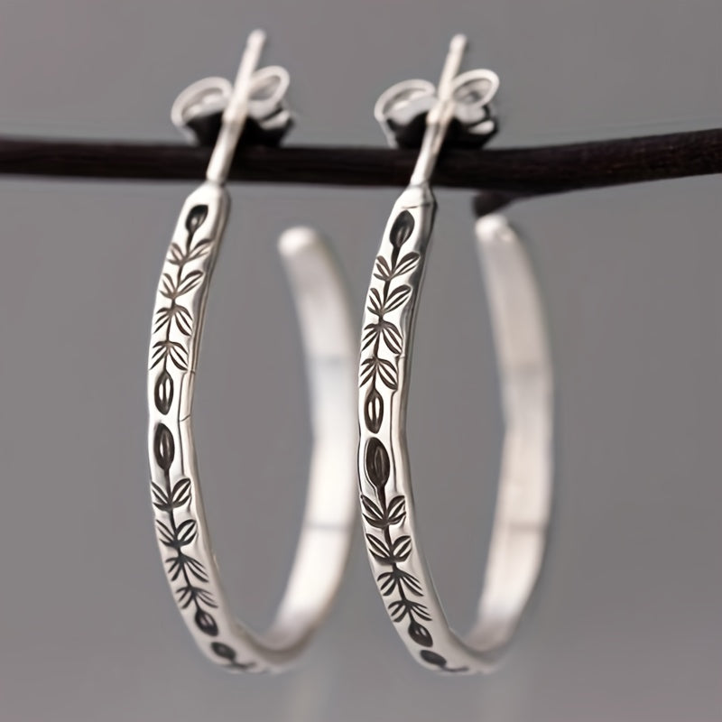 Belmont™ | Boucles d'oreilles créoles argentées
