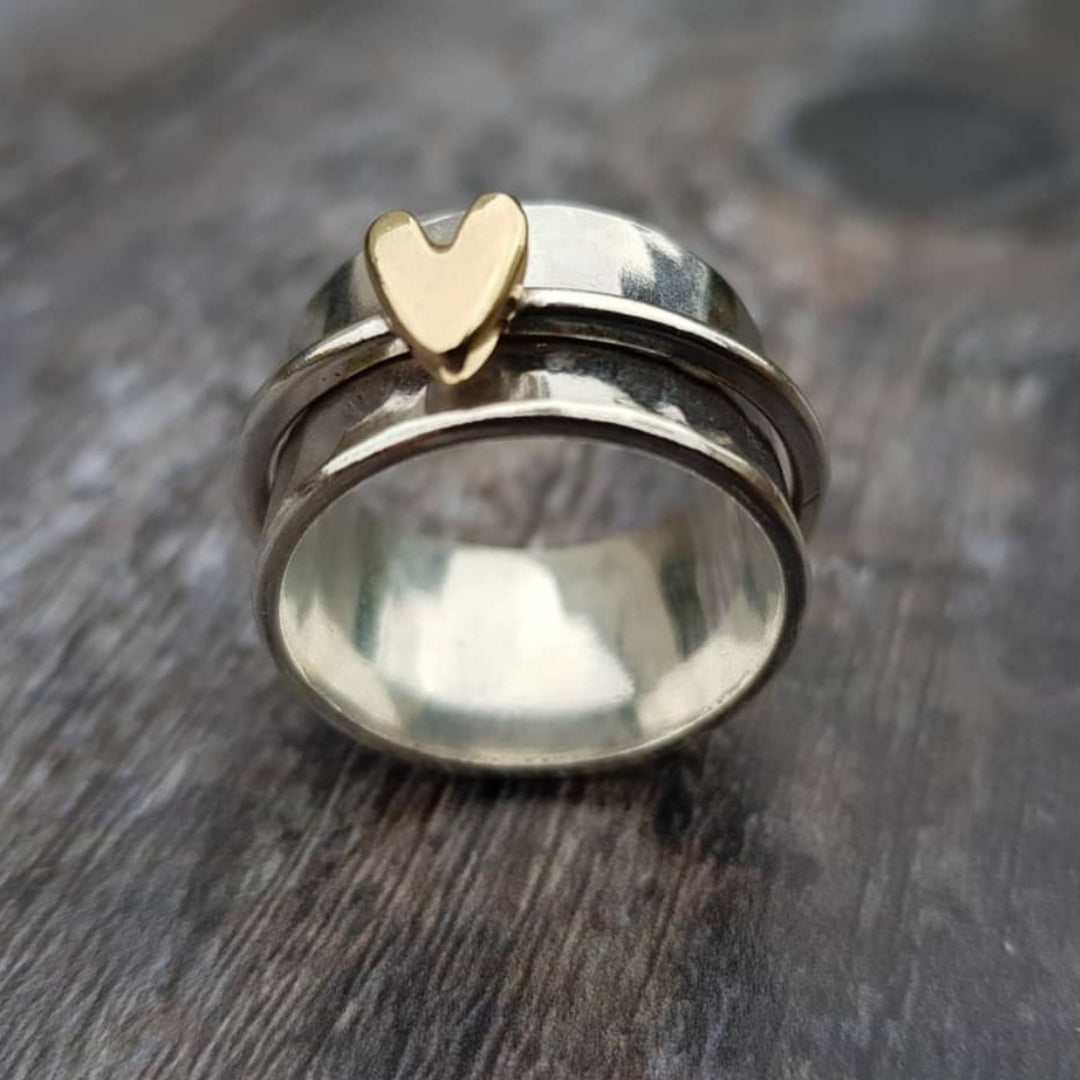 Mily – Bague cœur dorée