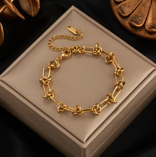 Bracelet en or 18 carats avec chaîne moderniste