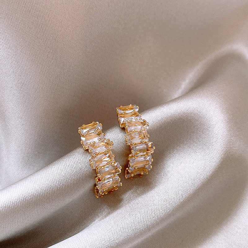 Boucles d'oreilles Éclat™ | Or élégant et zircon