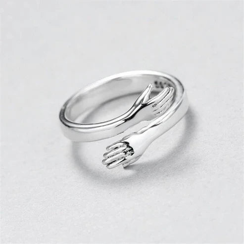 Bague étreinte ajustable en argent