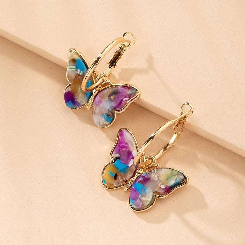 Papillon™ | Boucles d'oreilles créoles en or