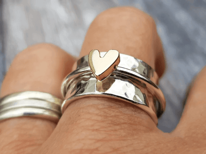 Mily – Bague cœur dorée