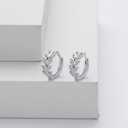 Feuilles d'Argent™ | Boucles d'oreilles créoles élégantes