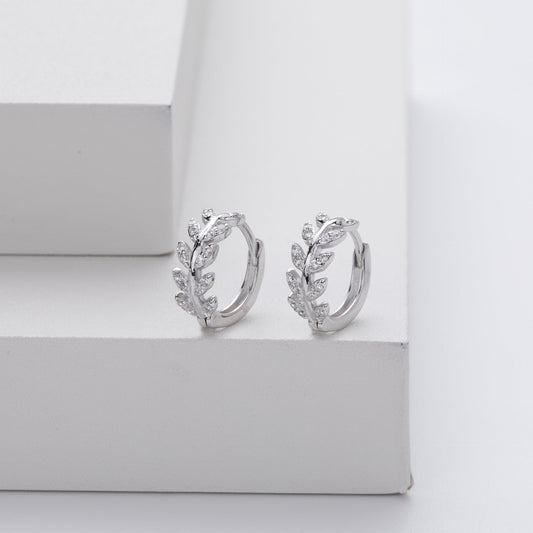 Feuilles d'Argent™ | Boucles d'oreilles créoles élégantes