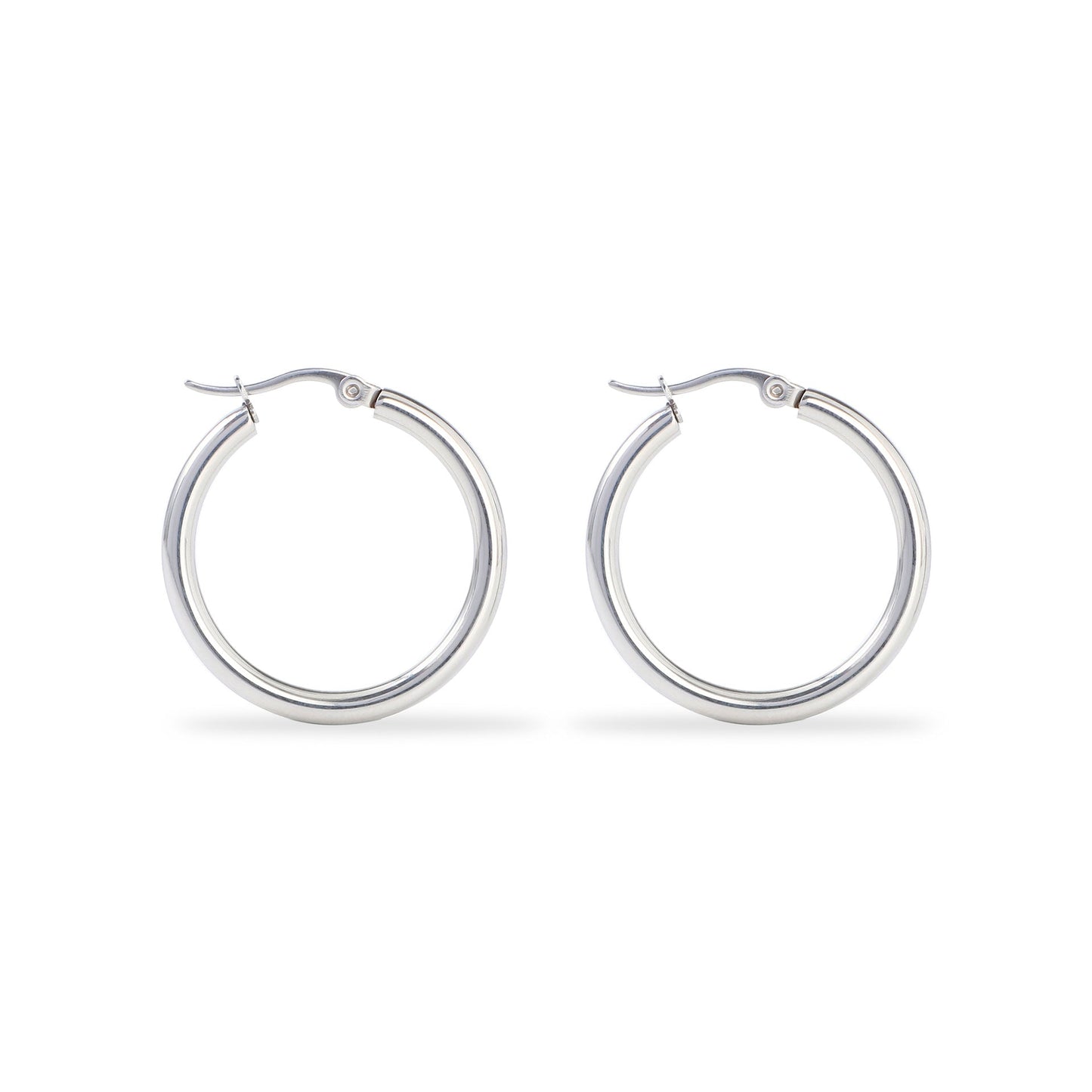 Boucles d'oreilles™ | Créoles en argent poli, élégance