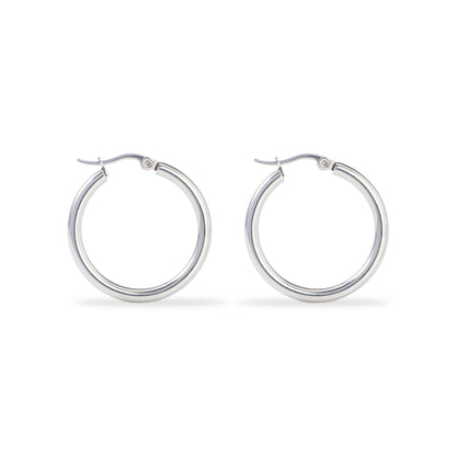 Boucles d'oreilles™ | Créoles en argent poli, élégance