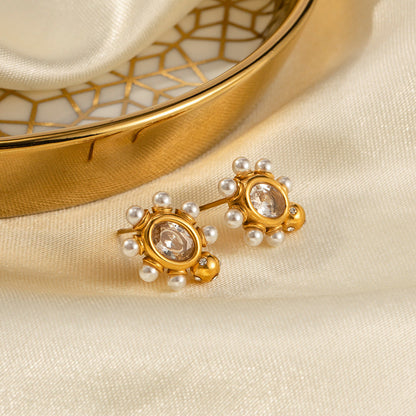 Boucles d'oreilles™ | Élégance en perles dorées