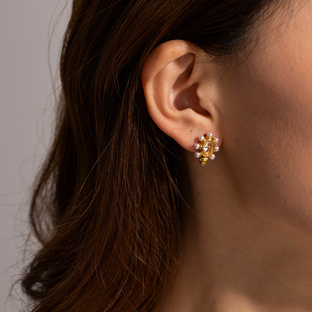 Boucles d'oreilles™ | Élégance en perles dorées