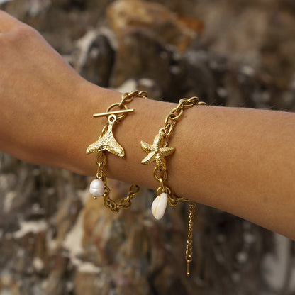 Merel™ | Bracelet à breloques dorées