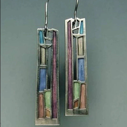 Boucles d'oreilles Vintage™ | Argent coloré, élégance raffinée