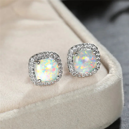 Opalescence™ | Boucles d'oreilles opale argentée