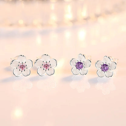 Fleur Éclat™ | Boucles d'oreilles zirconium raffinées