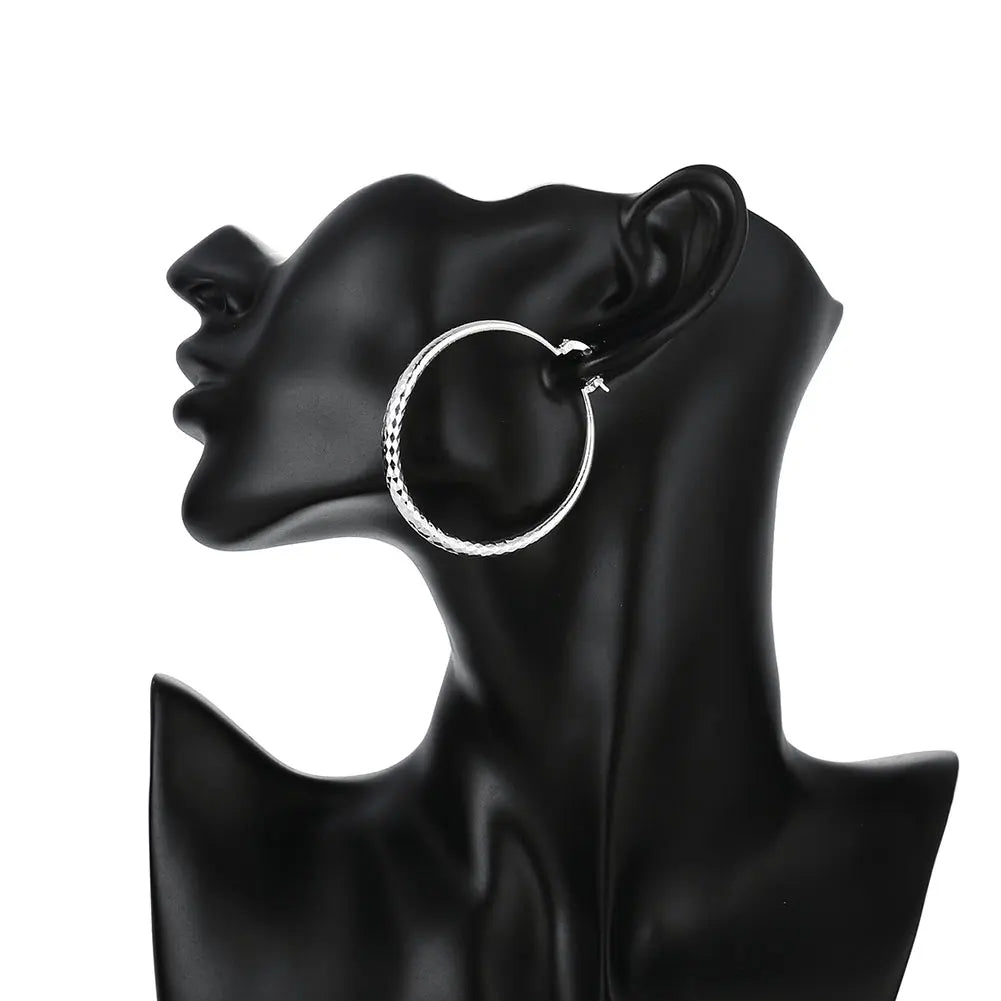 Belmont™ | Boucles d'oreilles créoles en argent