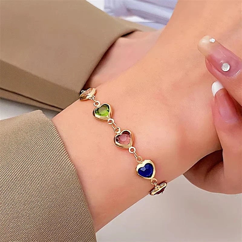 Colora™ | Bracelet cœurs multicolores en acier inoxydable