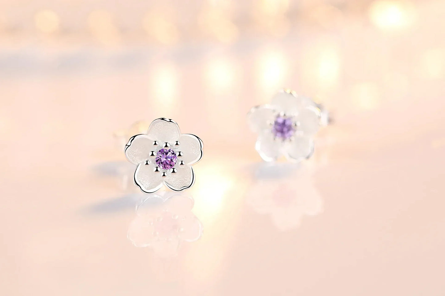 Fleur Éclat™ | Boucles d'oreilles zirconium raffinées