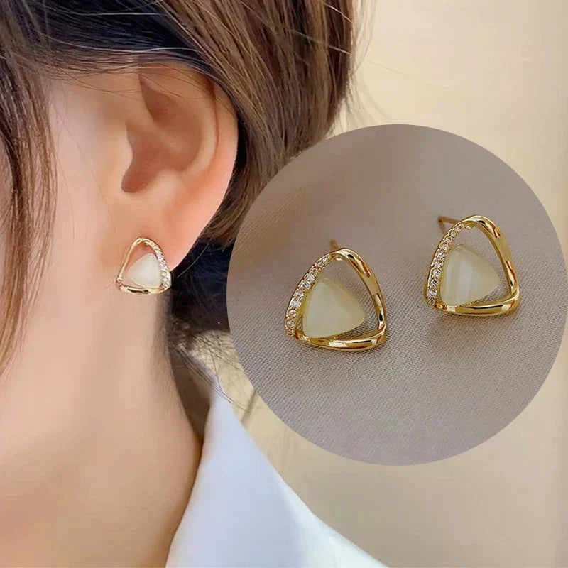 Opalescence™ | Boucles d'oreilles en opale et cristal
