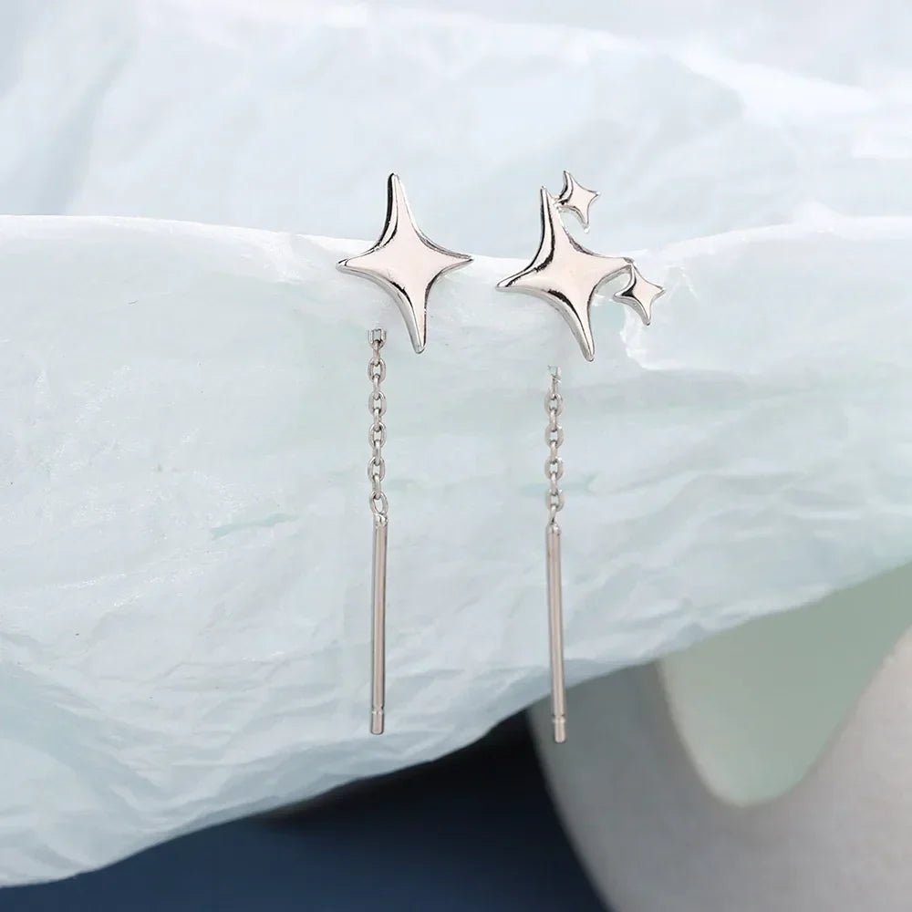 Étoiles en Argent™ | Boucles d'oreilles chaîne raffinées