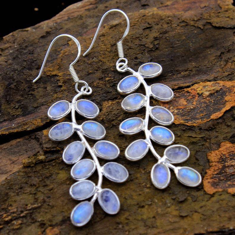 Lune Éclatante™ | Boucles d'oreilles en pierre de lune raffinées