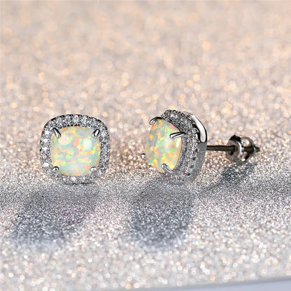 Opalescence™ | Boucles d'oreilles opale argentée