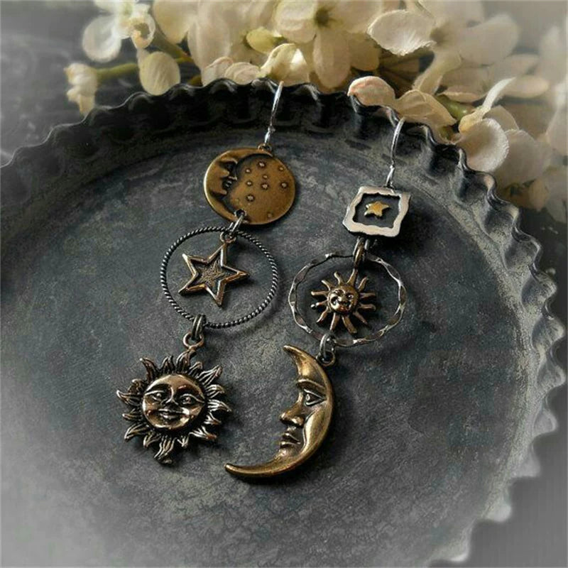 Soleil-Lune™ | Boucles d'oreilles pendantes élégantes