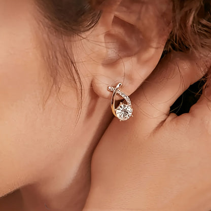 Boucles d'oreilles Golden Cross™ | Élégance en zirconia