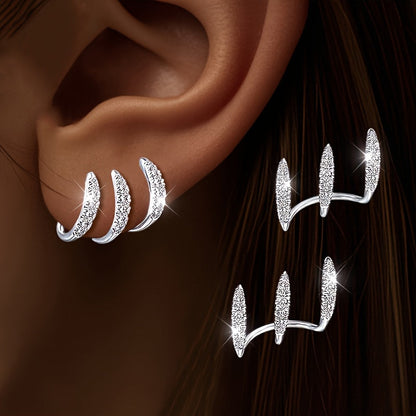 Boucles d'oreilles Élégance™ | Strass, trois griffes