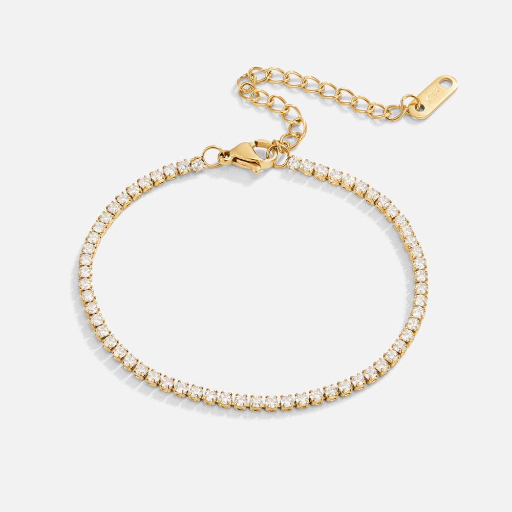 Cordelia – Bracelet tennis doré