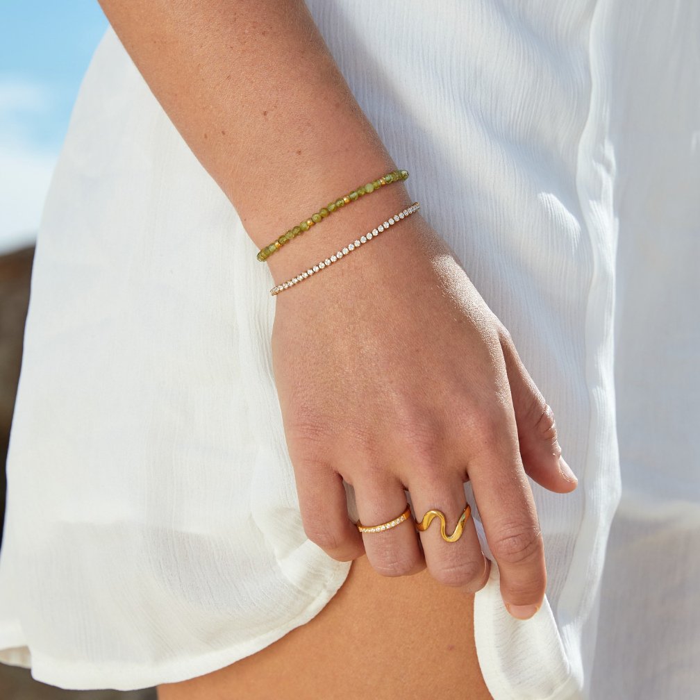 Cordelia – Bracelet tennis doré