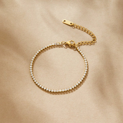 Cordelia – Bracelet tennis doré