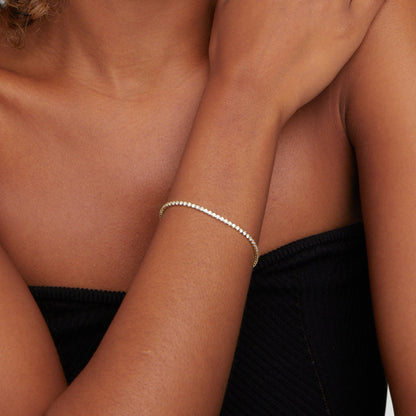 Cordelia – Bracelet tennis doré
