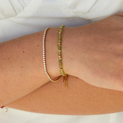 Cordelia – Bracelet tennis doré